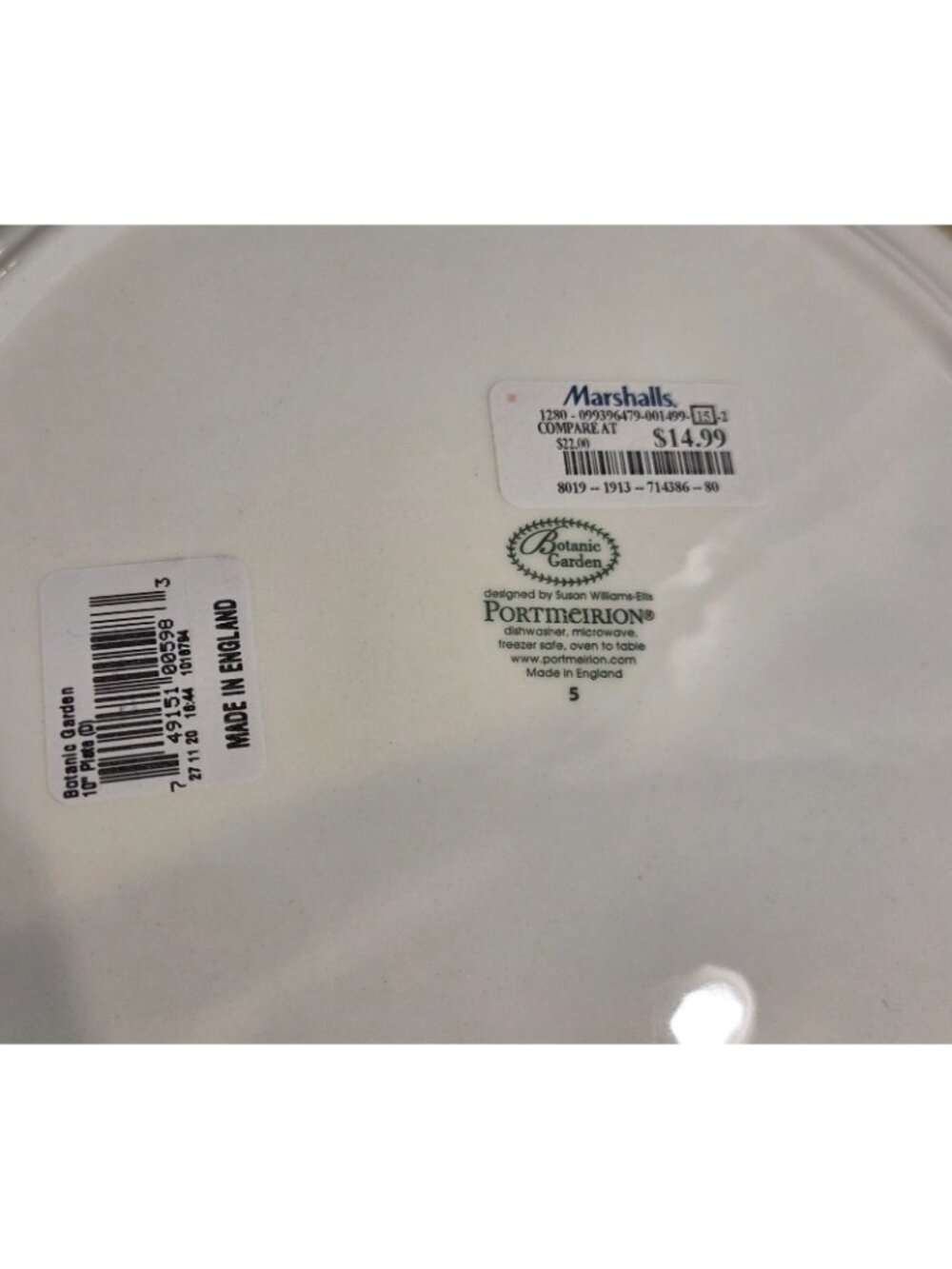 Portmeirion Dinner Plates Set 2 Rhododendrum Liliflorum & Prunus Dulcis - Picture 9 of 10